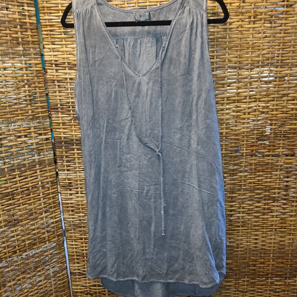 NYTT Dress Womens L Gray Acid Wash Tank Strappy V-Neck Sleeveless Pullover - Picture 1 of 5